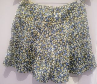 Shorts Falda Flores - Azul Amarillo