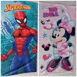 2 Asciugamani Bambini Spiderman & Minnie