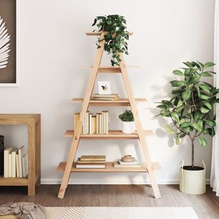 vidaXL Estantería 5 niveles forma A madera maciza 