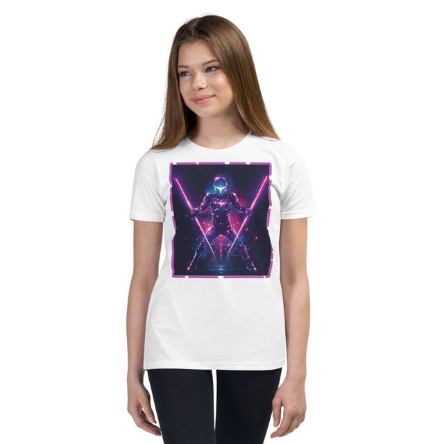 Camiseta manga corta niña, diseño guerrero