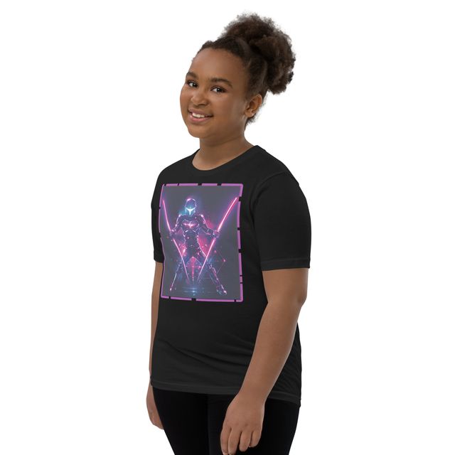 Camiseta manga corta niña, diseño guerrero