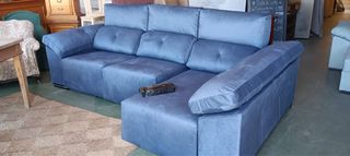 Sofá chaise longue azul