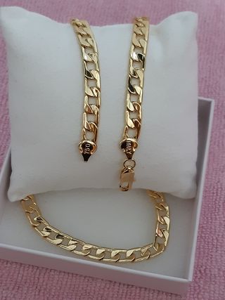 Cadena cubana baño de oro 750 ITALY, 50cm/7mm