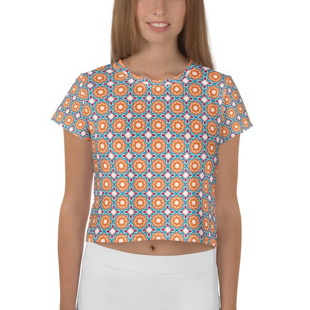 Top corto estampado - Tonos claros