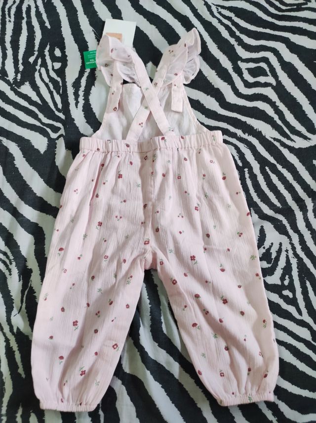 Salopette neonata fiori rosa