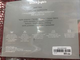 Colcha edredón IMATRA 250x270cm para cama 150