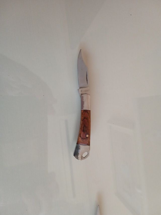 Navaja clásica marrón y plata 9 cm