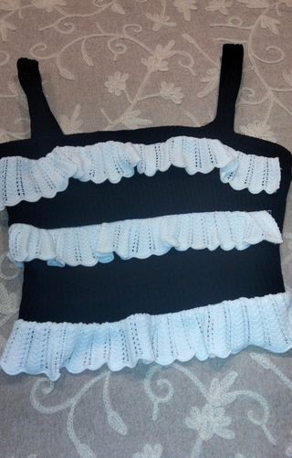 Top Zara blanco y negro