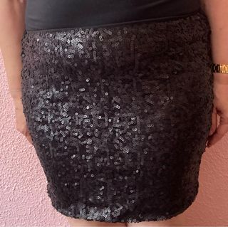 Mini Falda negra lentejuelas