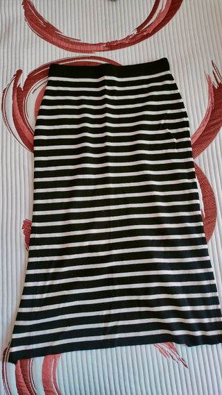 Falda midi rayas Bershka