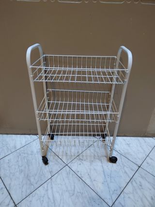 Carro de 3 estantes metálico blanco