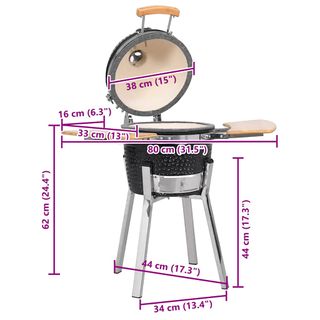 vidaXL Kamado Barbacoa Parrilla y Ahumador 