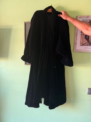 Abrigo terciopelo negro ideal vest  fiesta 