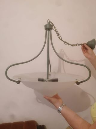 Lampadario ferro battuto verde