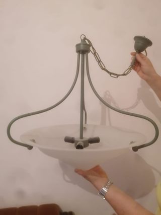 Lampadario ferro battuto verde