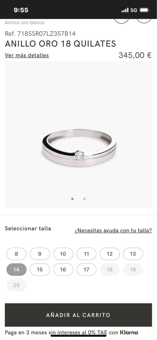 Anillo compromiso oro blanco