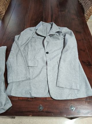 Chaqueta traje gris mujer