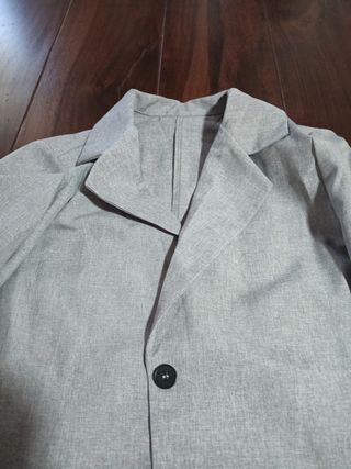 Chaqueta traje gris mujer
