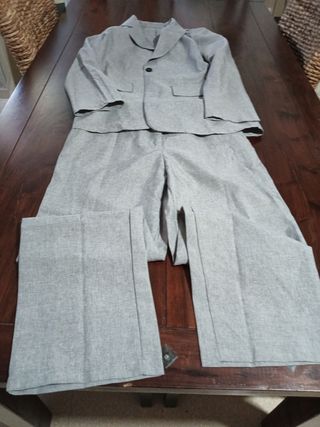 Chaqueta traje gris mujer