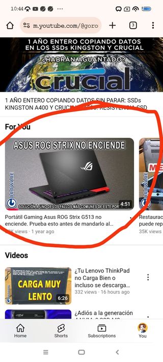 Portátil Asus G513-500gb