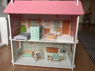 Casa muñecas madera - Muebles incluidos