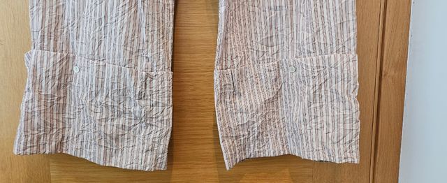 Pijama Zara rayas beige-marrón