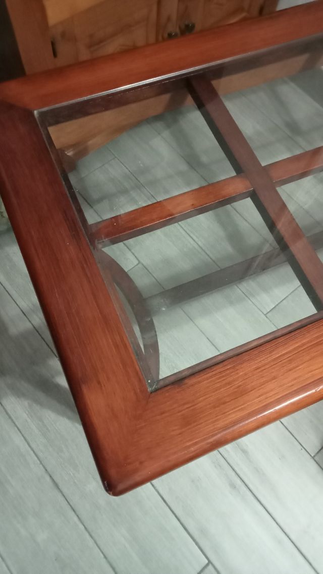 Mesa baja cristal madera