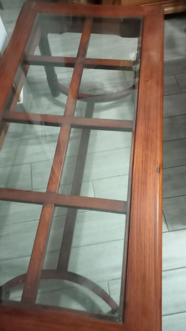 Mesa baja cristal madera