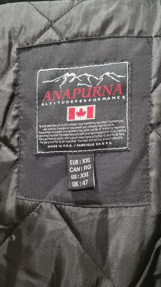 Chaquetón negro hombre XXL