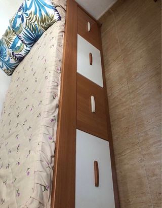 Cama individual con cajones - Madera