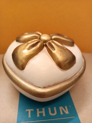 Thun Porta gioielli in ceramica. Colore beige/oro