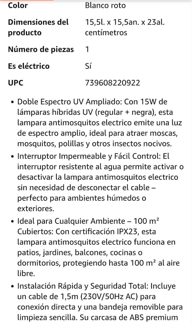 Mata mosquitos GeckoMan - Lámpara eléctrica