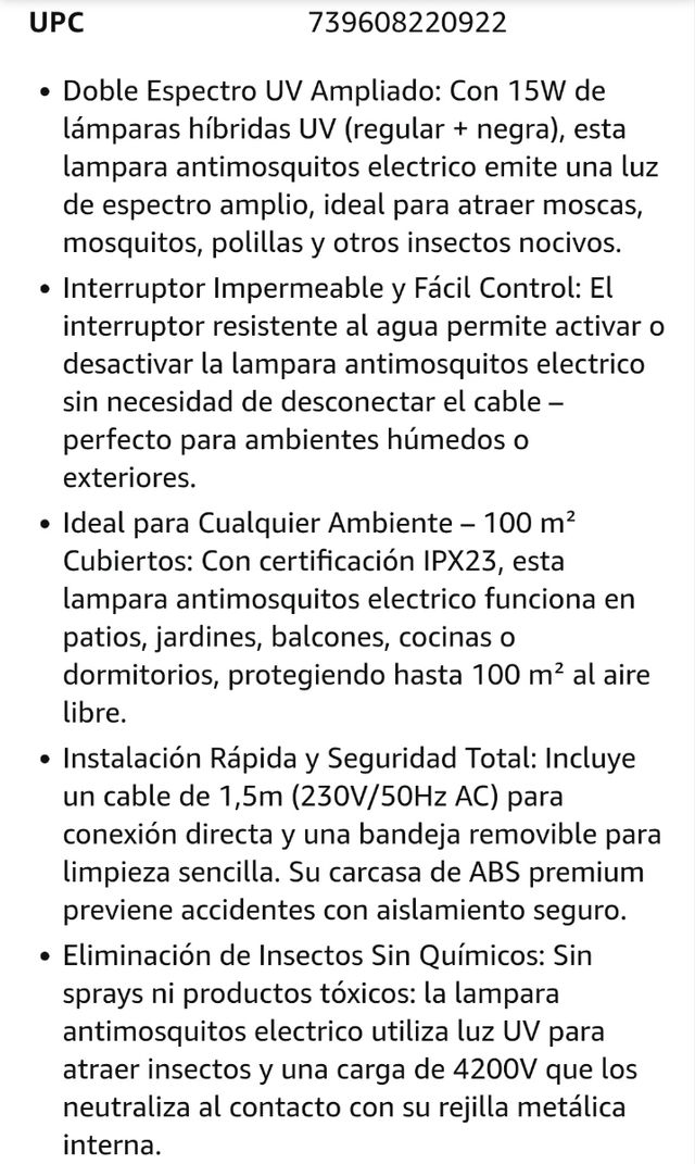 Mata mosquitos GeckoMan - Lámpara eléctrica