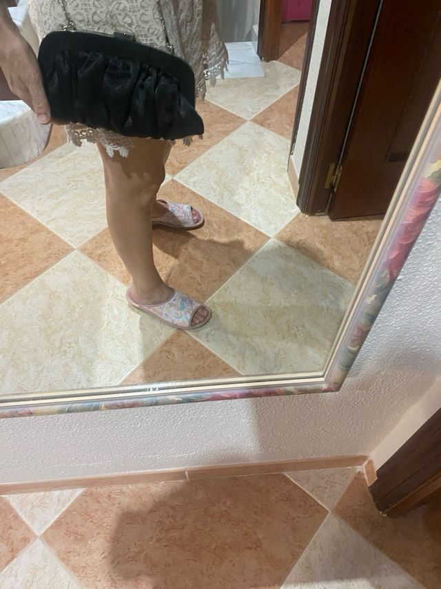 Bolso fiesta negro - Cadena plata