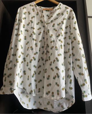 Camicia bianca con stampa ananas