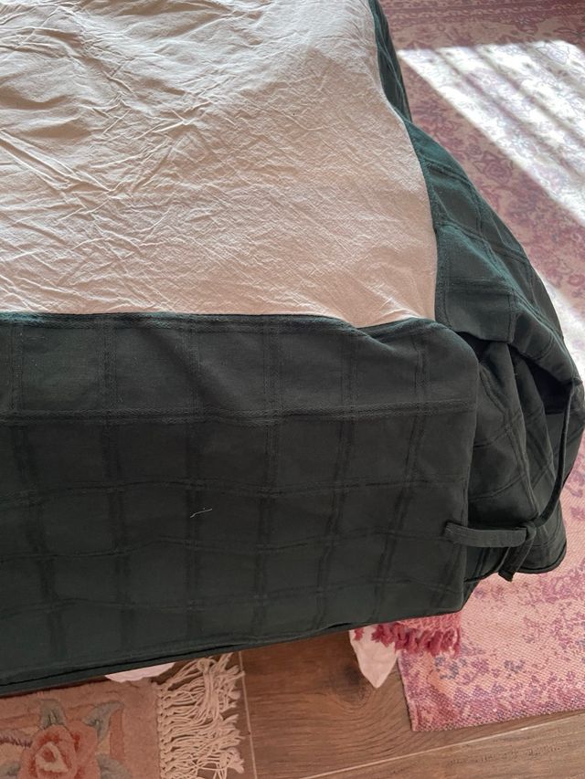 Falda cama 90cm - algodón verde inglés