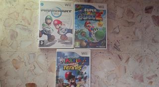 3 Juegos Wii - Mario Kart, Galaxy 2, Tennis