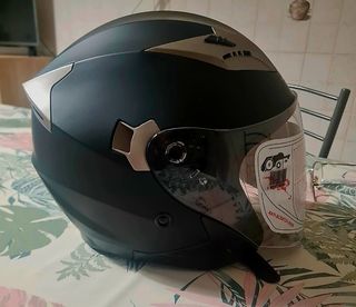 Casco Jet moto nero opaco tg S