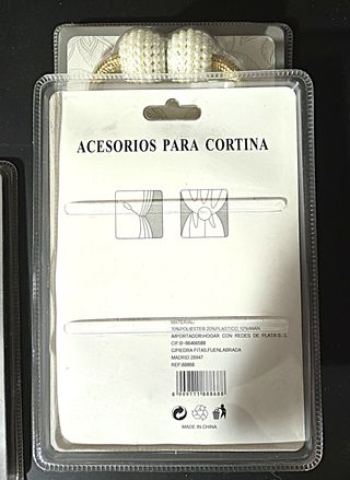 3 Sujeta Cortinas Dorado con Perlas