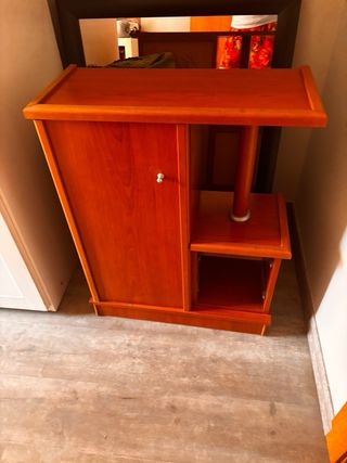 Mueble madera marrón entrada 28x62x80cm