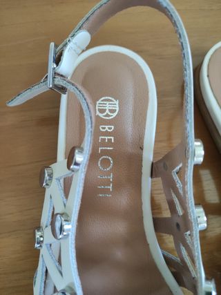 Sandali Belotti bianchi traforati 37 in pelle
