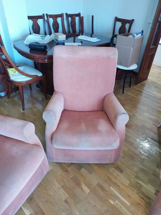 2 Sillones de tela fama color naranja