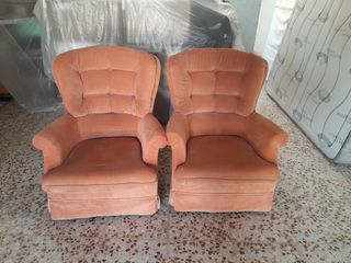 2 poltrone in velluto arancione