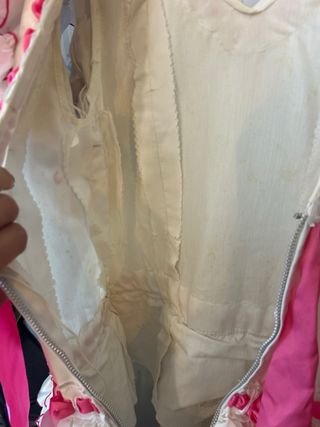Vestido Flamenca niña blanco-rosa