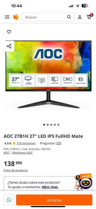 Monitor AOC 27B1H 27" Full HD
