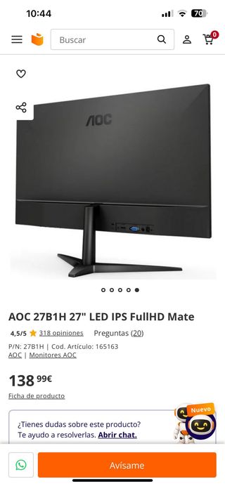 Monitor AOC 27B1H 27" Full HD