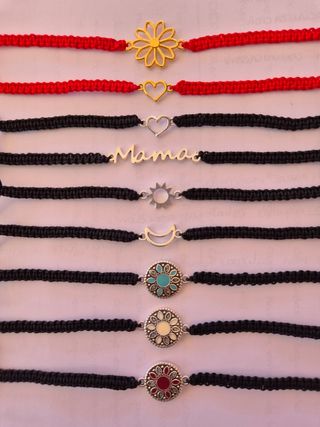 Pulseras hilo rojo & negro con diferentes motivos