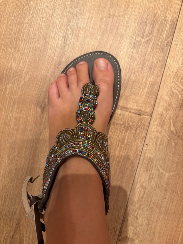 Sandalias planas boho multicolor