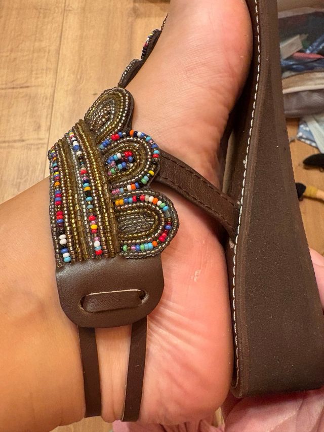 Sandalias planas boho multicolor