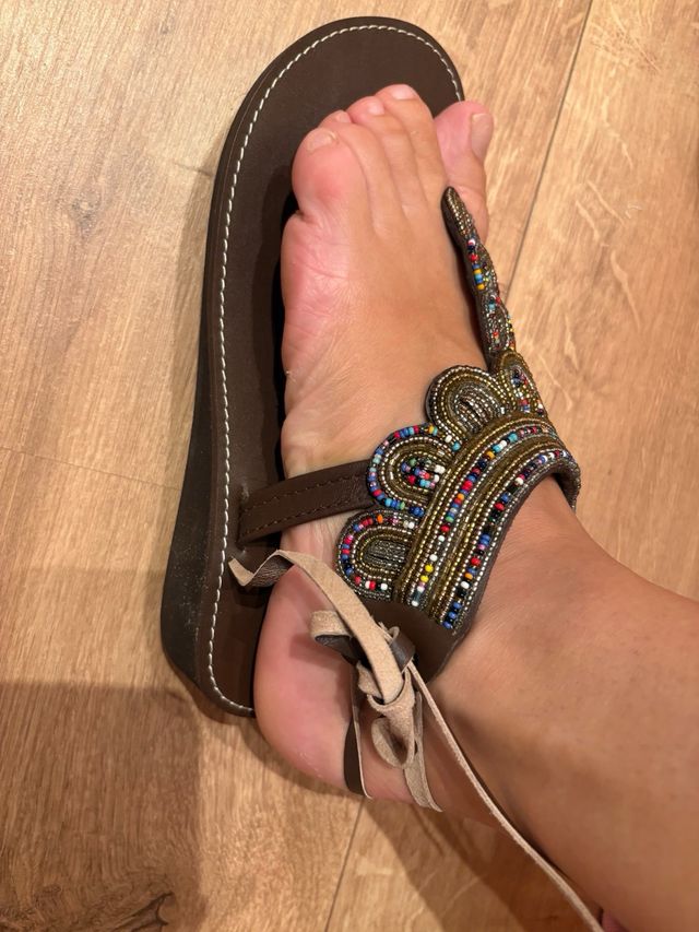 Sandalias planas boho multicolor